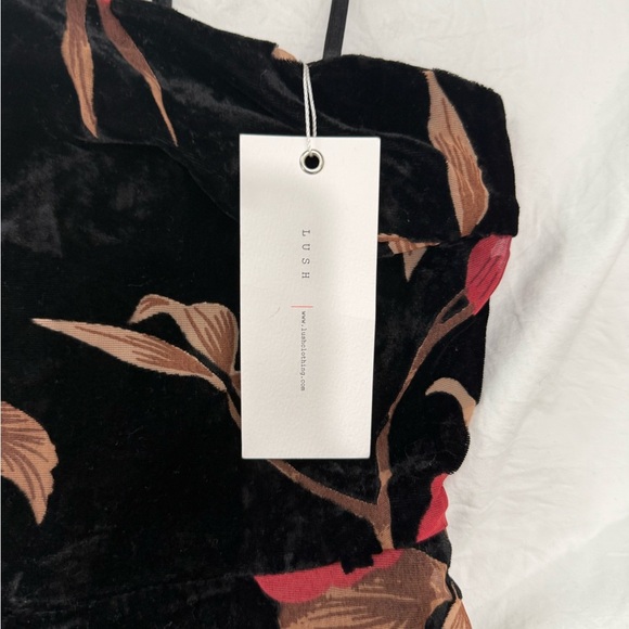 Lush Black and Orange Halter Sheath Mini Dress - Picture 3 of 6